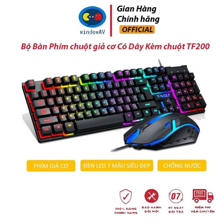 Bộ Bàn Phím chuột giả cơ Có Dây Kèm chuột TF200 chuyên game - Đèn LED 7 màu | BigBuy360 - bigbuy360.vn