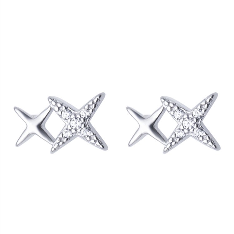 Hoa tai mạ bạc thời trang phong cách Hàn Quốc dành cho nữ