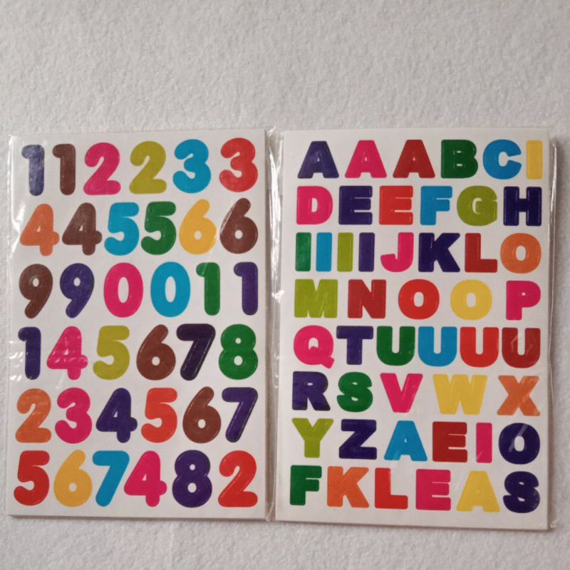 Sticker chữ và số dán nhãn nắp chai nhựa