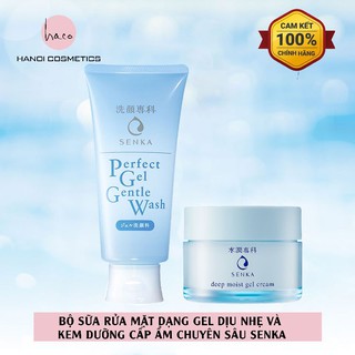 Bộ sửa rửa mặt dạng gel dịu nhẹ và kem dưỡng cấp ẩm chuyên sâu Senka (100g + 50g)