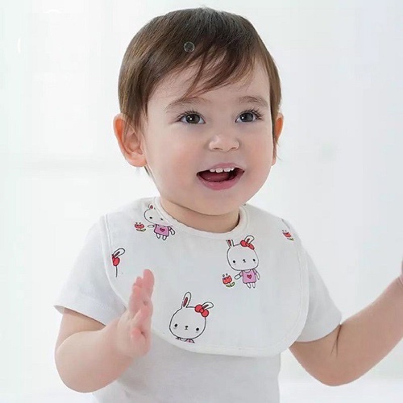 Yếm Tròn Bib Chất Liệu Muslin Tree Cao Cấp Mềm Mại Cho Bé