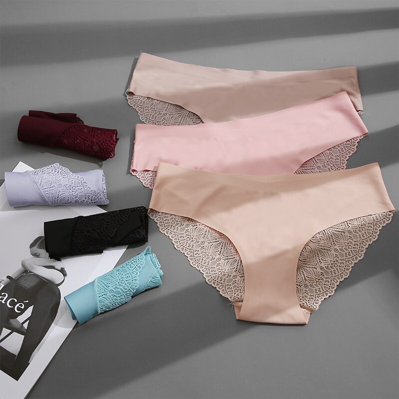 Set 2 quần lót CUTEBYTE không đường may phối ren nhiều màu sắc tùy chọn size S-XL quyến rũ dành cho nữ