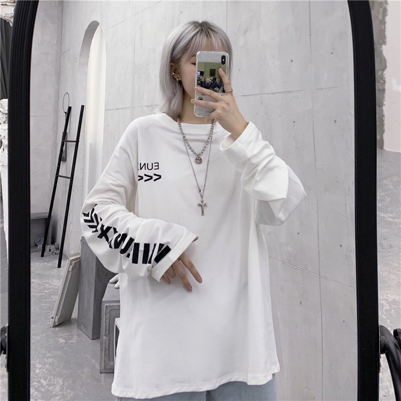 Áo thun tay dài form rộng EUNXX NEKO.SG, Áo thun Streetwear Ulzzang SWT59