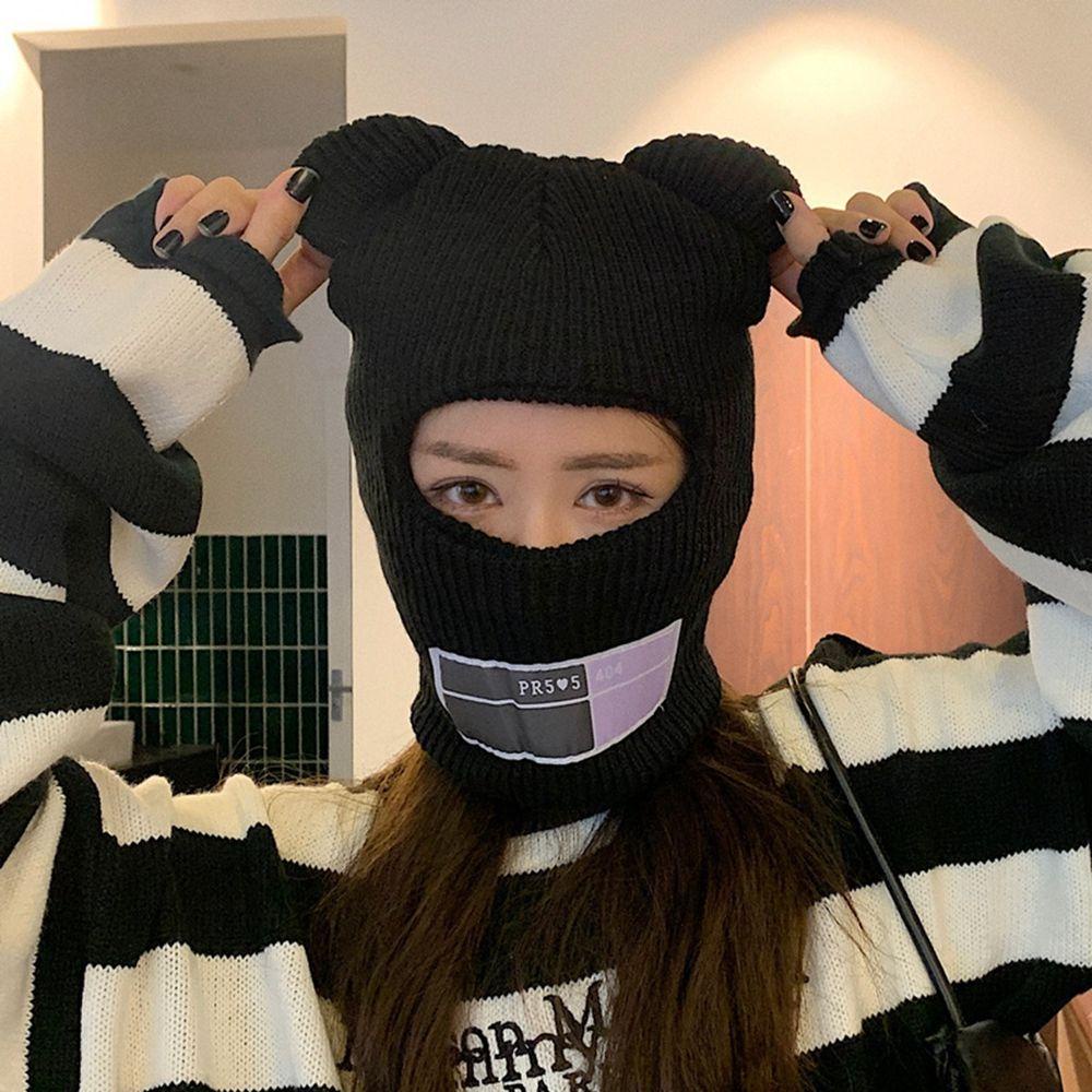 MOCHO Set Mũ beanie + Khăn Choàng Cổ + Yếm Màu Sắc Đơn Giản Giữ Ấm Mùa Đông Cho Nam