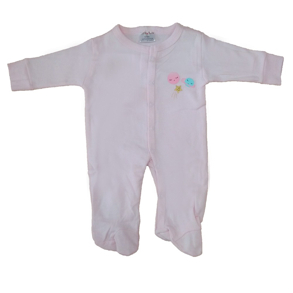 Set 3 body liền tất cotton Little Duck bé gái