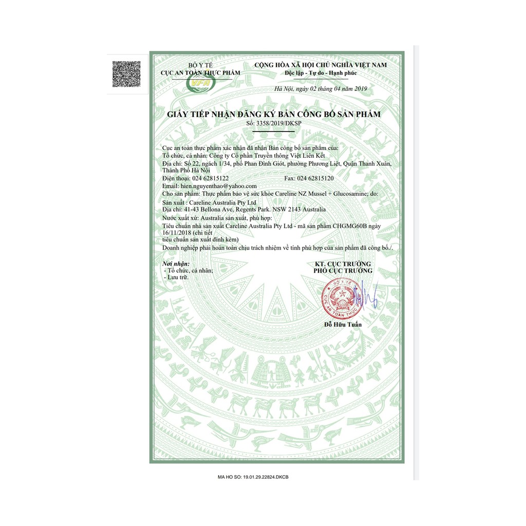 Viên Uống Bảo Vệ Xương Khớp An Toàn Cho Dạ Dày Careline NZ Green Musells - Hộp 60 Viên