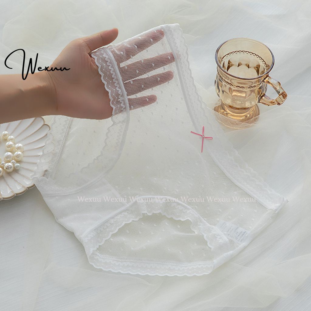 Quần lót nữ ren gấm cao cấp Wexuu Design ren lưới xuyên thấu co dãn kháng khuẩn - QC133