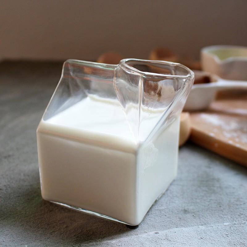 Ly Thủy Tinh Vuông In Hình Hộp Sữa Độc Đáo | BigBuy360 - bigbuy360.vn