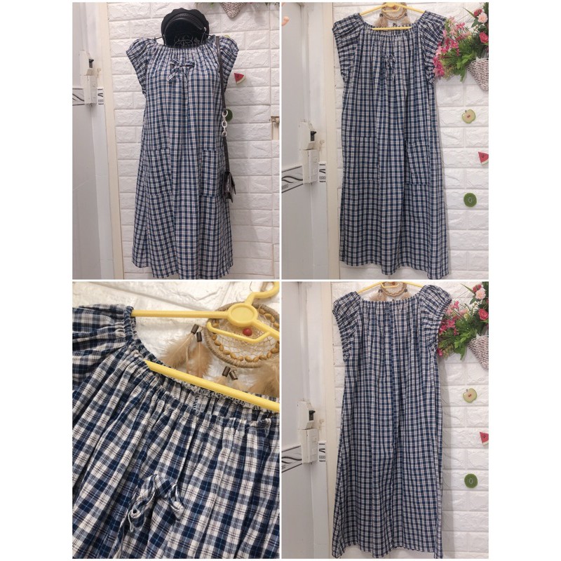 Đầm maxi hoa xô dễ thương dưới 68 kg