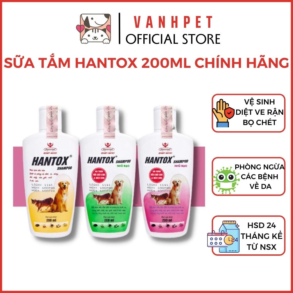 Sữa tắm Hantox diệt bọ chét ve rận trên chó mèo 200ml - vanhpet