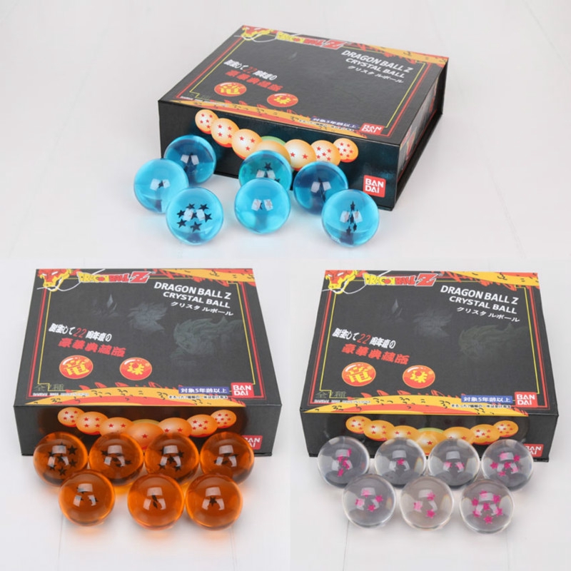 Bộ 7 Viên Ngọc Rồng Z 4cm Màu Xanh/Đen Dragon ball Z 4cm Blue crystal dragon ball toy star ball Gift