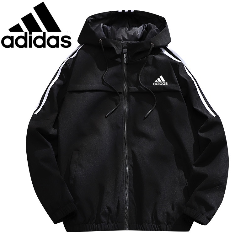 Adidas Áo Khoác Thể Thao Chống Gió Có Mũ Trùm Cá Tính Dành Cho Nam