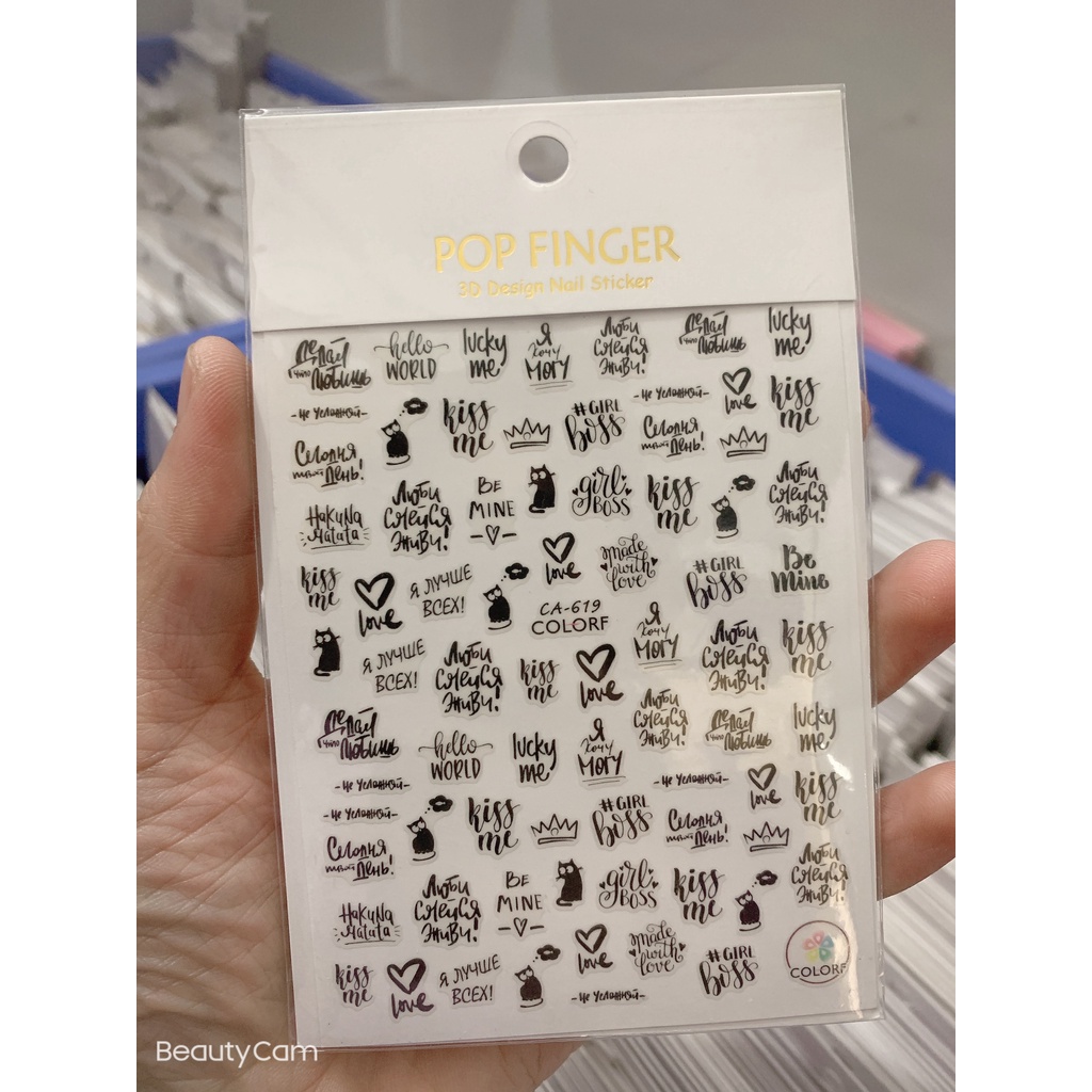 sticker chữ trang trí nail