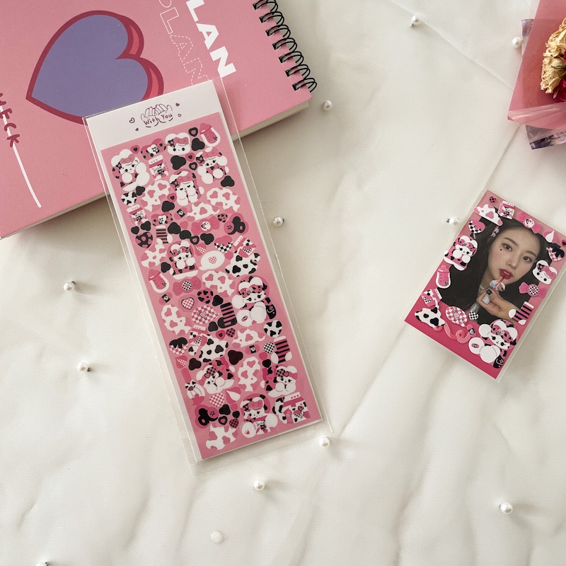Zanmo tấm hình dán sticker thỏ kim tuyến sáng tạo phong cách hàn quốc