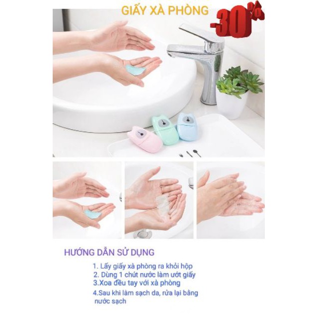 GIẤY XÀ PHÒNG RỬA TAY -SOAP PAPER - XÀ BÔNG .