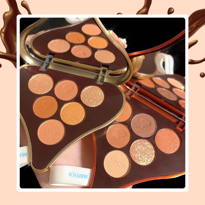 Bảng phấn mắt 6 màu socola kisses MAFFICK tông cam đào cam đất xinh xắn Chocolate Six-Color Eye Shadow hot Tiktok MAFI33 | BigBuy360 - bigbuy360.vn