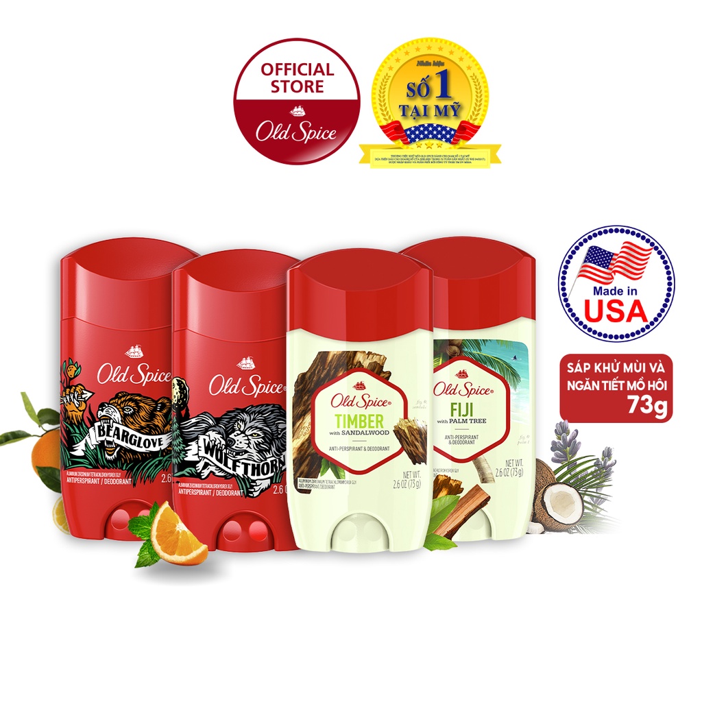 Sáp Khử Mùi &amp; Ngăn tiết Mồ hôi Old Spice nhiều mùi hương 73g