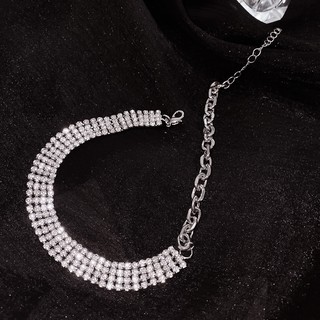 Vòng cổ choker bản 4 dây đá