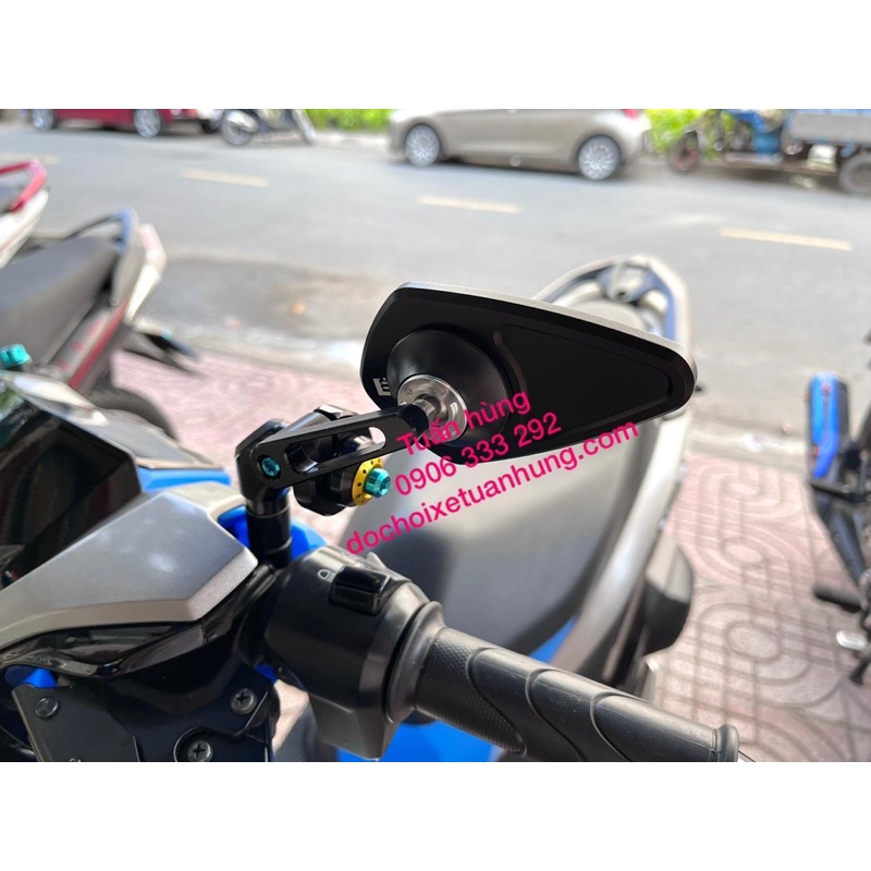 Kính chiếu hậu  M.view v2 full titan gắn xe máy - gương kiểu titan - gương xe máy - đồ chơi xe máy