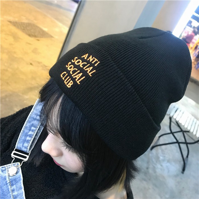 Mũ Len Dệt Kim Thêu Chữ Phong Cách Retro Thời Trang