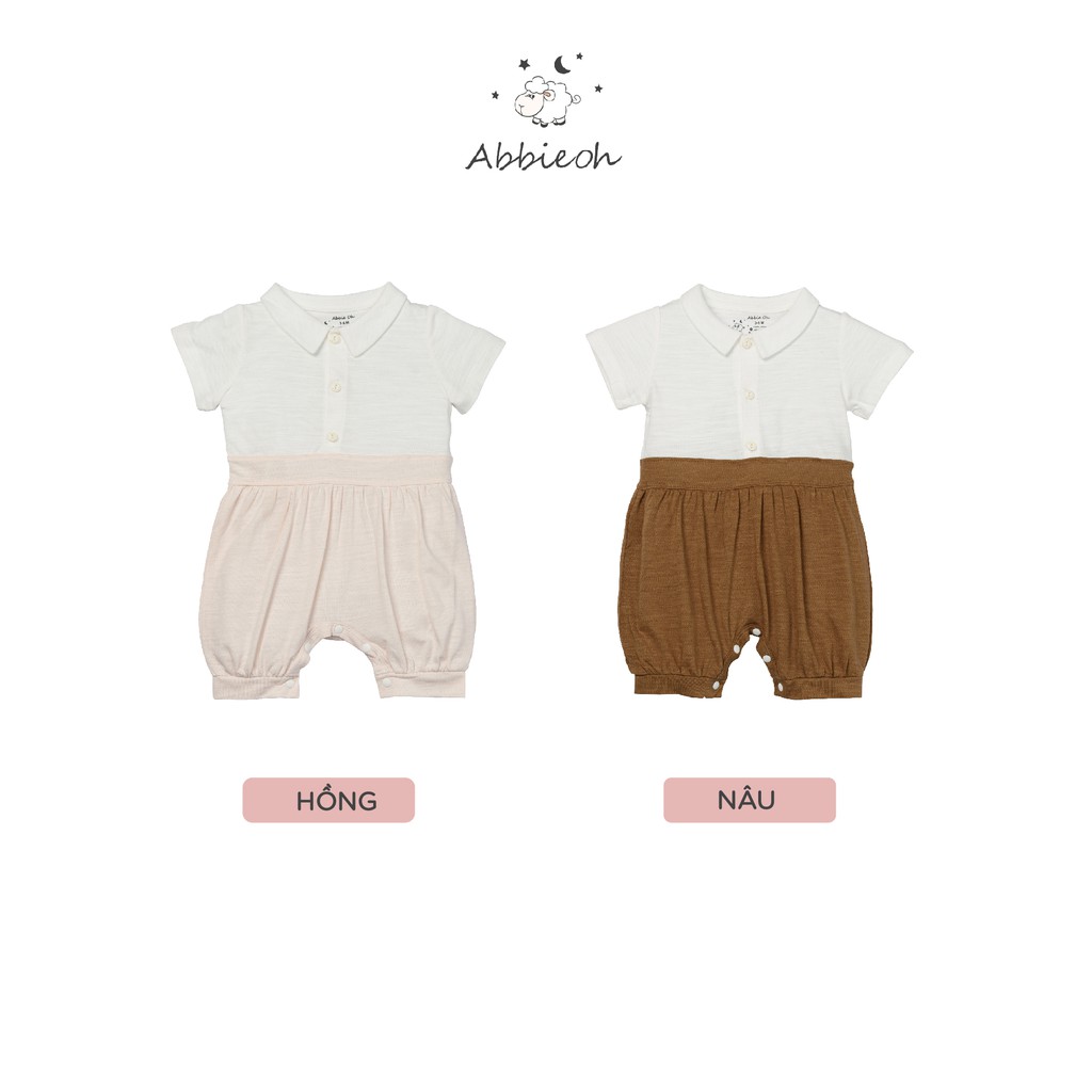 Bộ quần áo Bodysuit liền thân cộc tay cài thẳng ABBIEOH cho bé gái 0-24 tháng B047 SS19