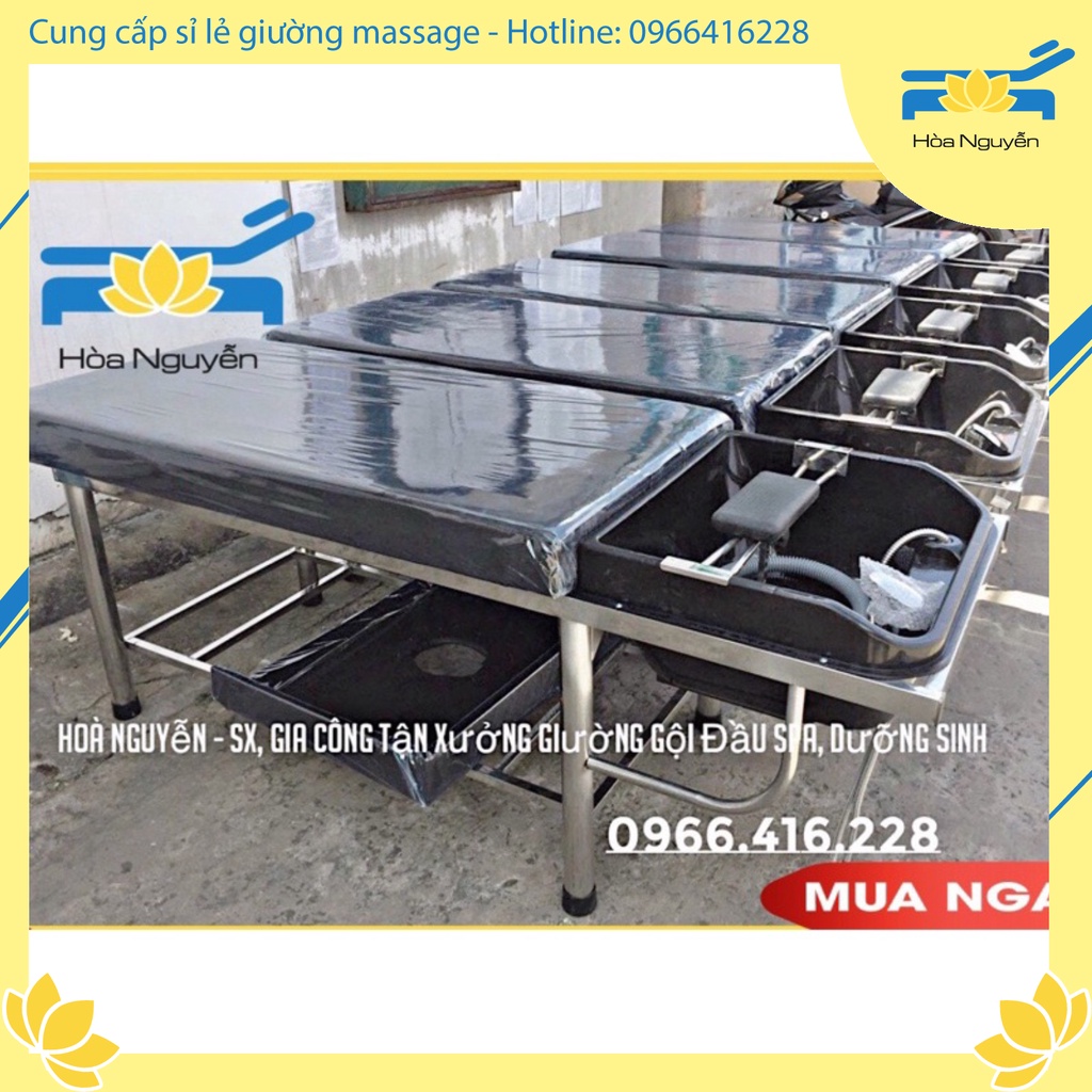 Giường gội đầu inox, kích thước 70x1m9