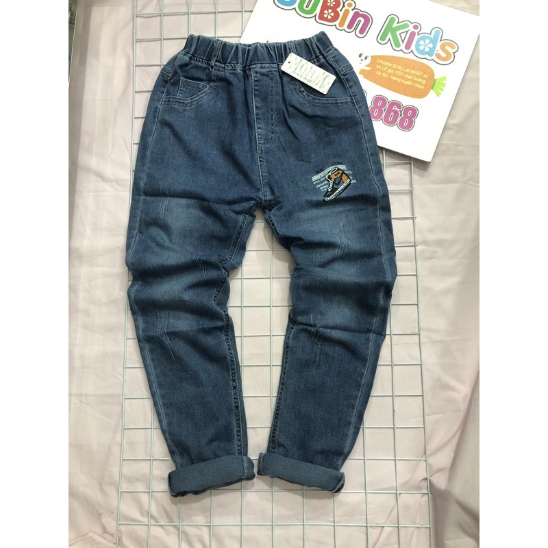 SB8001 - Quần jeans bé trai sz 40-50kg quần bò cho bé cạp chun sai to