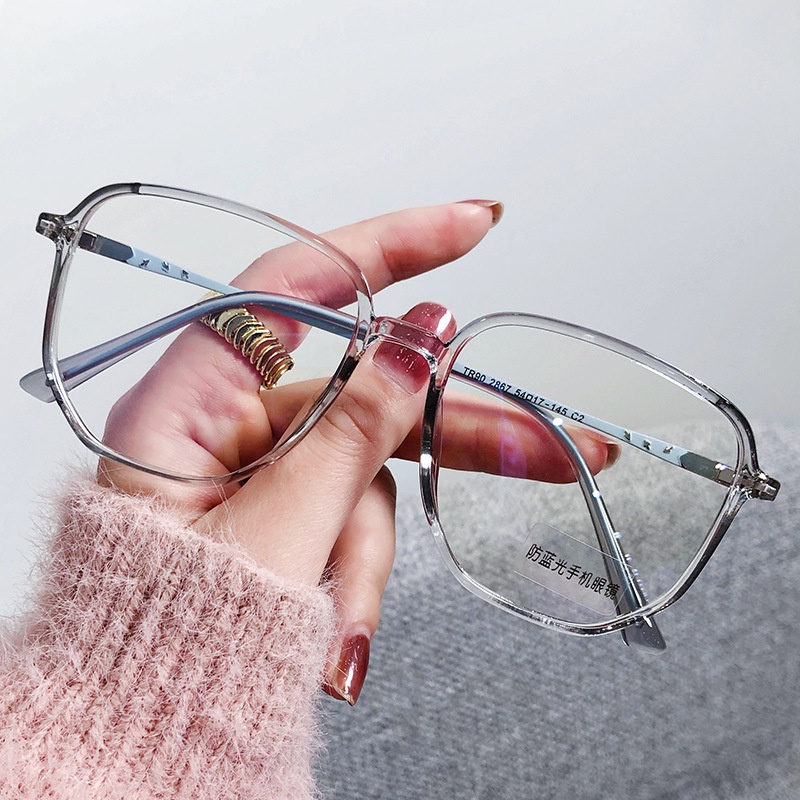 Mắt Kính Gọng Đa Giác Chống Ánh Sáng Xanh Phong Cách Hàn Quốc Cho Nữ
