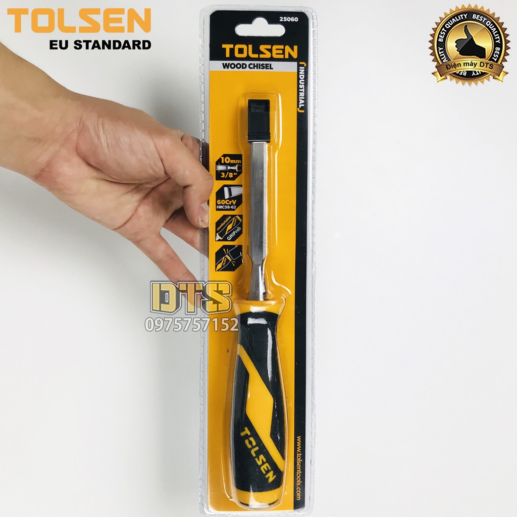 Đục gỗ mũi dẹt cầm tay chuẩn công nghiệp TOLSEN 10mm (3/8 inch) - Tiêu chuẩn xuất khẩu Châu Âu