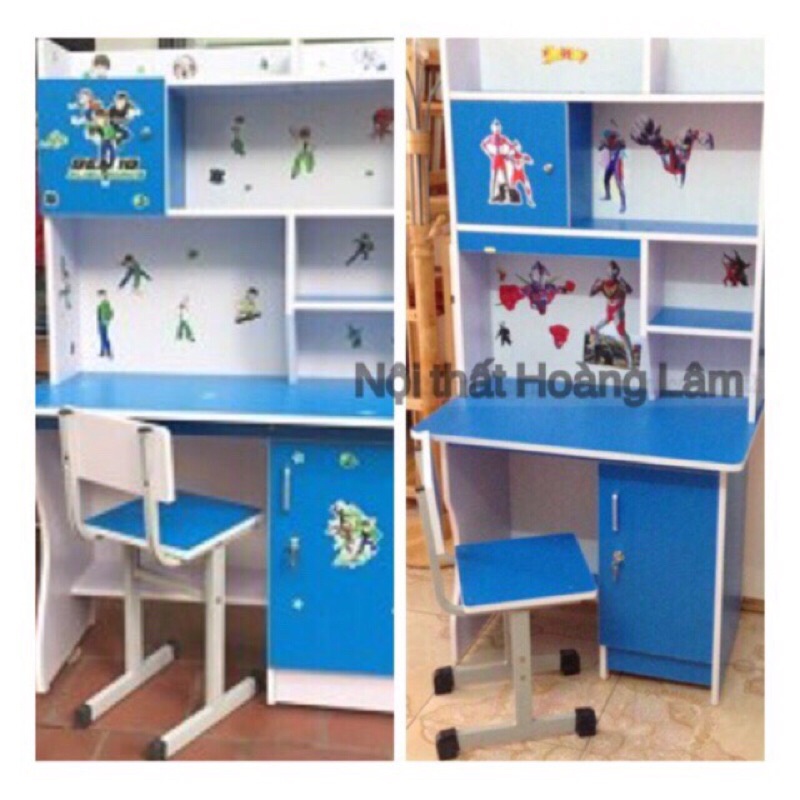 Bàn học liền giá sách dài 80cm