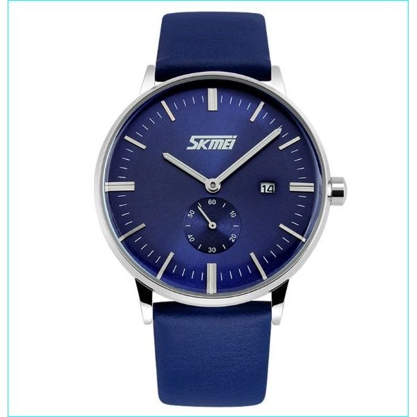 Đồng hồ nam SK042 dây da SKMEi (Xanh)