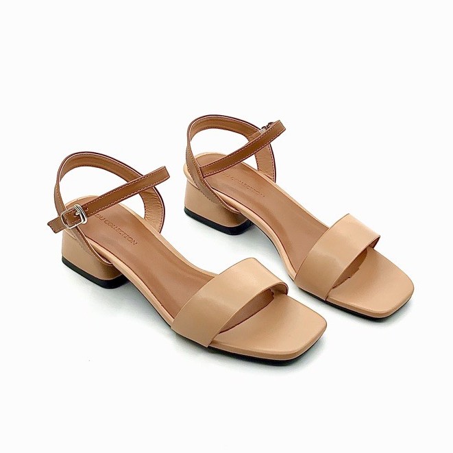 Sandal quai ngang HADU G333 gót trụ hình thang