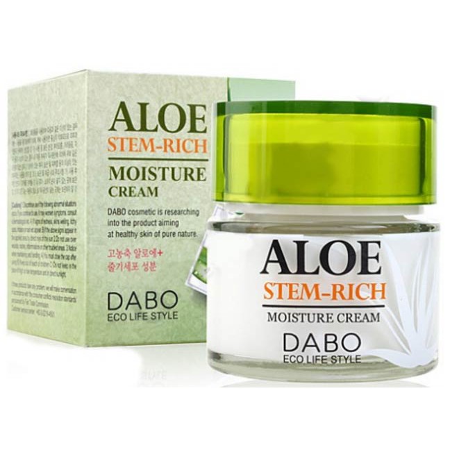 Kem Dưỡng Da Lô Hội Aloe Stem Rick Moisture Cream Dabo Hàn Quốc 50g ( MẪU MỚI)