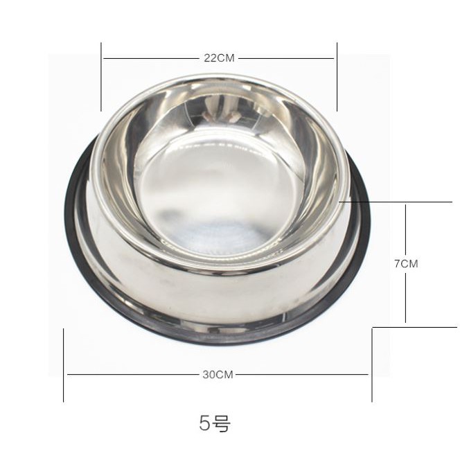 Bát inox không gỉ đựng thức ăn hoặc nước uống cho chó mèo (đa dạng size)