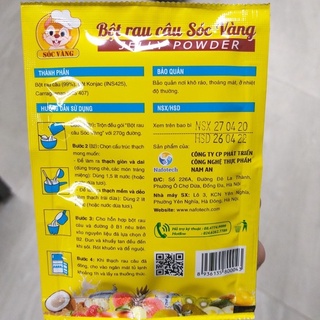 (Mã NSF02P125 giảm 25K) Bột Rau Câu Sóc Vàng (hạt agar)