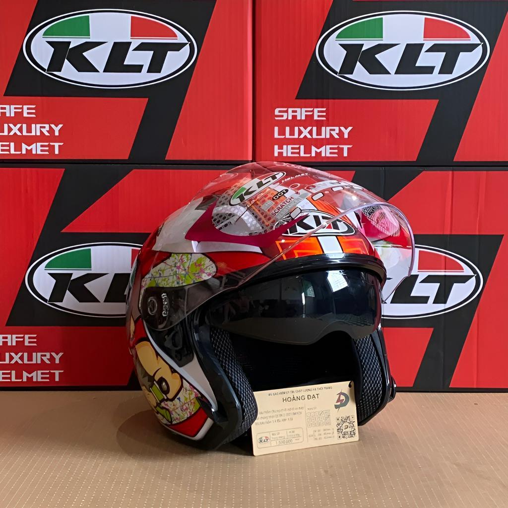 Nón bảo hiểm KLT Venom có 2 kính size M L XL đi xe máy chính hãng, bảo hành 12 tháng