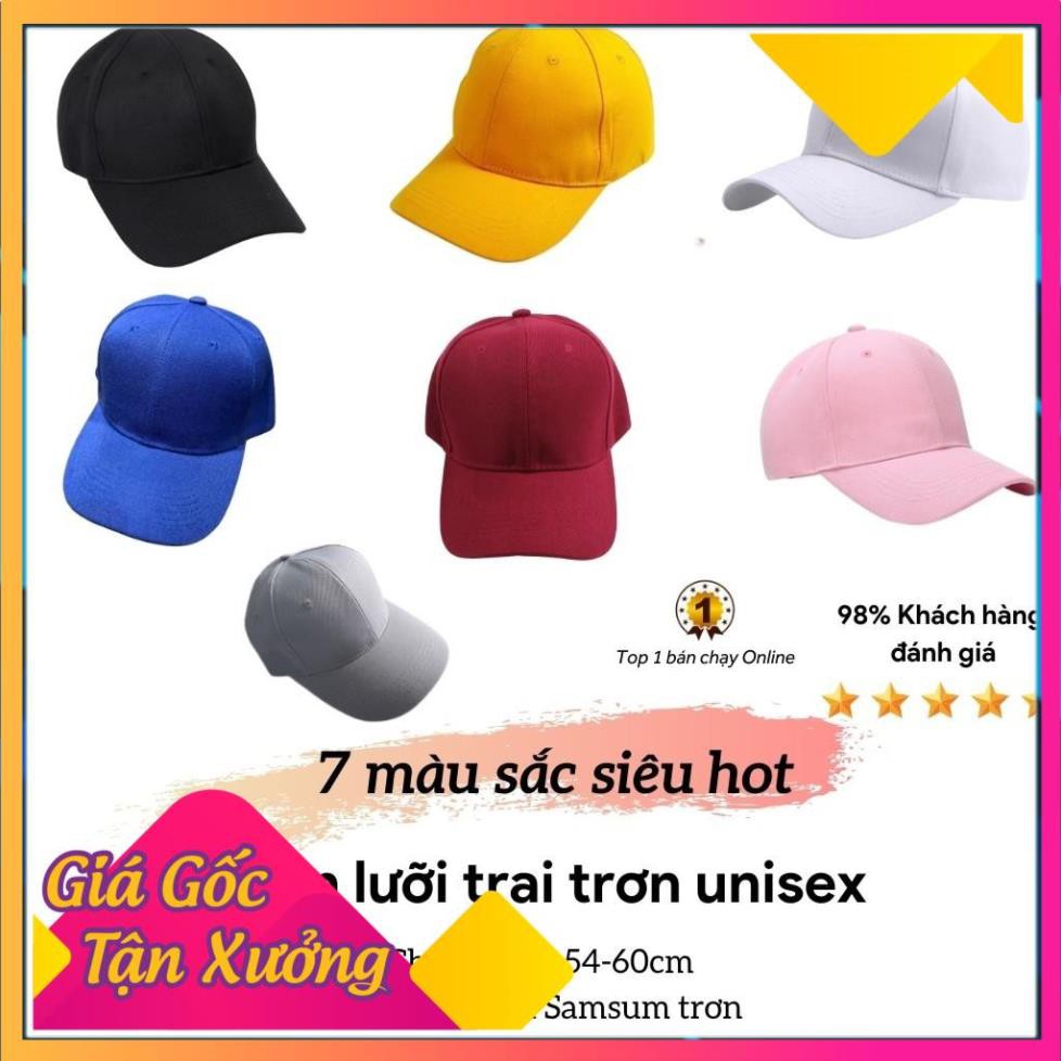 Nón lưỡi trai trơn unisex nhiều màu sắc thời trang, form chuẩn, nón kết dành cho nam và nữ, dáng Hàn Quốc hot trend