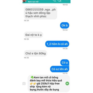 Kem  tan  mỡ cô  bông