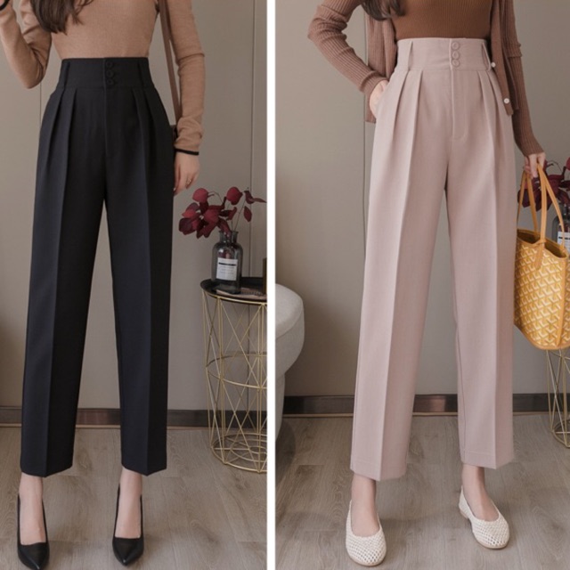 [ Mã FAMAYWA giảm 10K đơn 50K] Quần Baggy Cạp Cao 3 Cúc 💓 Hàng Hót 💓 | BigBuy360 - bigbuy360.vn