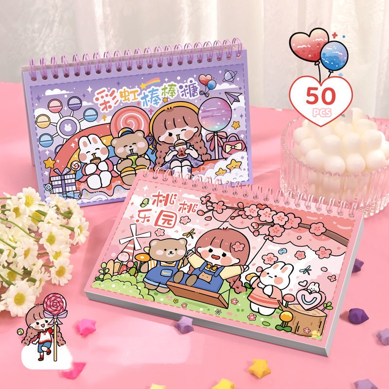 Set 50 Stickers  Sổ Sticker Hình Dán Trong Suốt  Sitker Cute Sticker Dán điện Thoại  Nhãn dán trẻ em