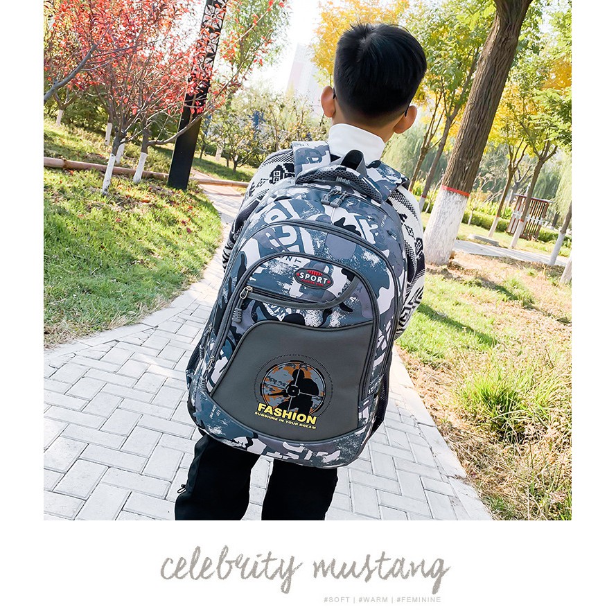 [CẤP 2, 3] Balo học sinh cho bé trai trung học đi học siêu đẹp hình Fashion Pugb, cặp sách cho bé chống thấm