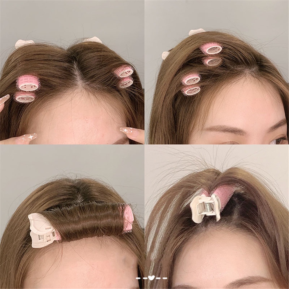 Bộ 2 lô uốn tóc xoăn phồng chân tóc tự dính không gãy tiện dụng kẹp cố định mái