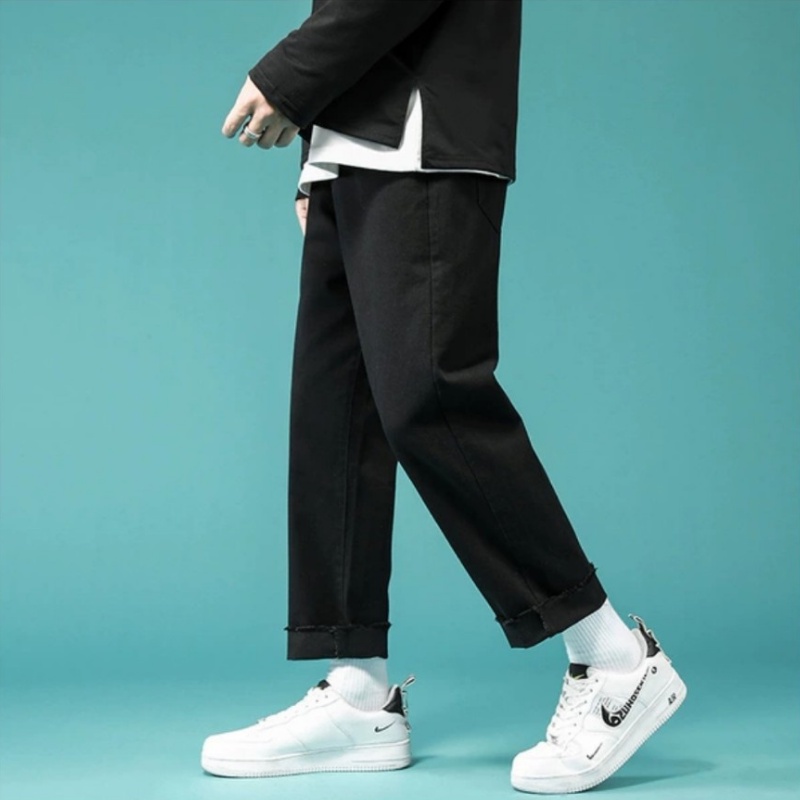 " RẺ VÔ ĐỊCH " Quần Jean Nam, Quần Baggy rách gấu, đen full ống xuông rộng style hàn quốc 2022-XX MKENS FASHION!