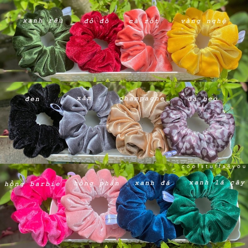 Bảng màu nhung✨Đồ buộc tóc velvet scrunchies nhung nhiều màu