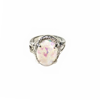Nhẫn Đính Hôn Nữ Đính Đá Opal Lửa Tự Nhiên