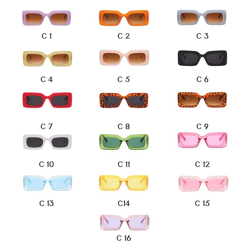 Kính Mát Gọng Vuông Nhỏ Màu Kẹo Thời Trang Cho Nữ