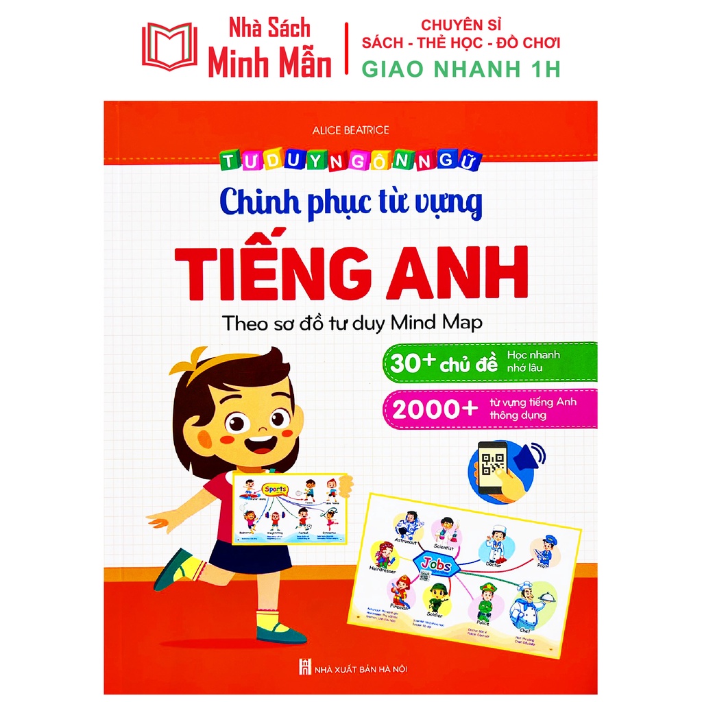 Sách - Mindmap Chinh phục từ vựng Tiếng Anh theo sơ đồ tư duy Mind map cho bé Đánh vần tập viết