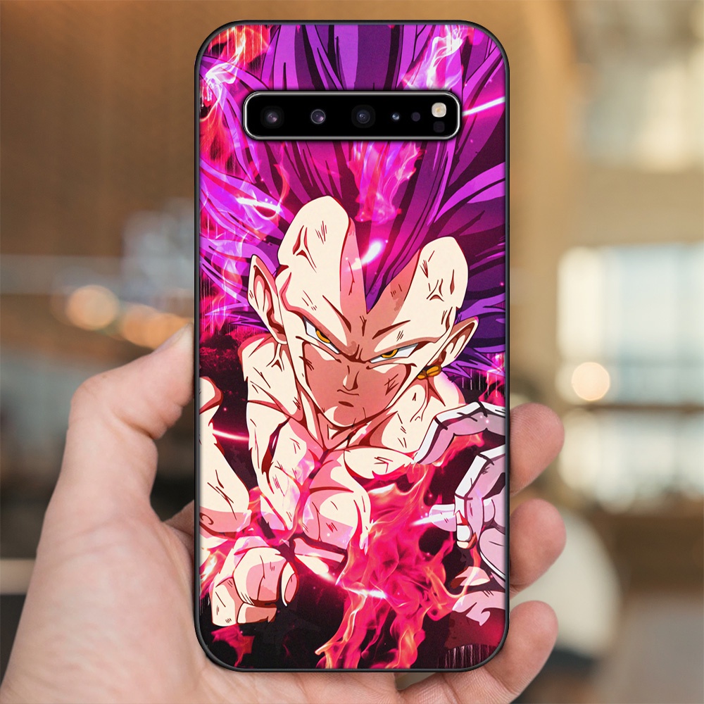 Ốp lưng Samsung S10, S10 5G, S10 Plus viền đen in hình Vegeta Dragon Ball