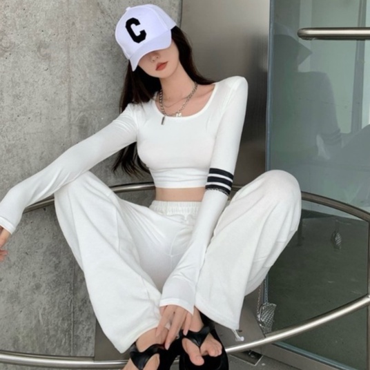 Áo lửng ZHELIHANGFEI dài tay họa tiết sọc thời trang dành cho nữ