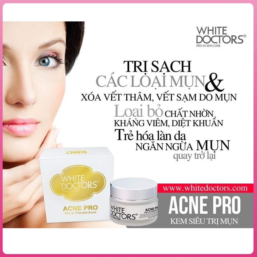 Kem Mụn White Doctors - White Doctors Acne Pro - Kem Làm Sạch Mụn Ngăn Ngừa Thâm Mụn White Doctors